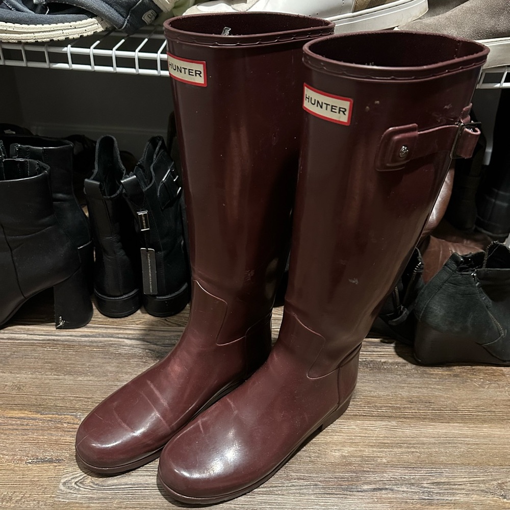 Hunter Deep Burgundy Waterproof Boots